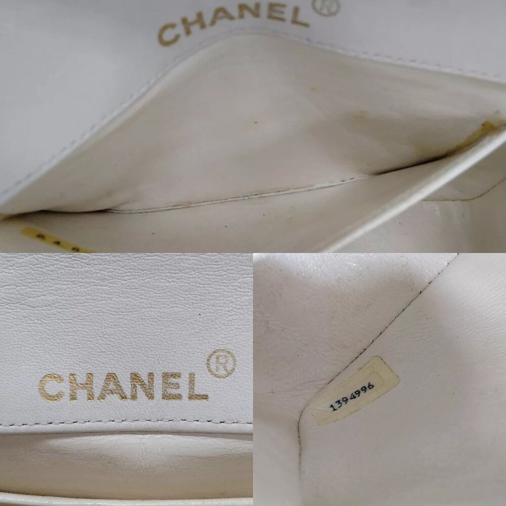9191605AK (S6) Chanel Crossbody Bag Matelasse White Lambskin - Picture 11 of 12